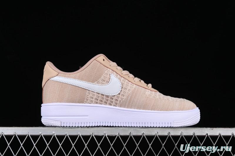 Nike Air Force 1 '07 Low 2.0 Khaki Flyknit Casual Sneakers - CI0051-200