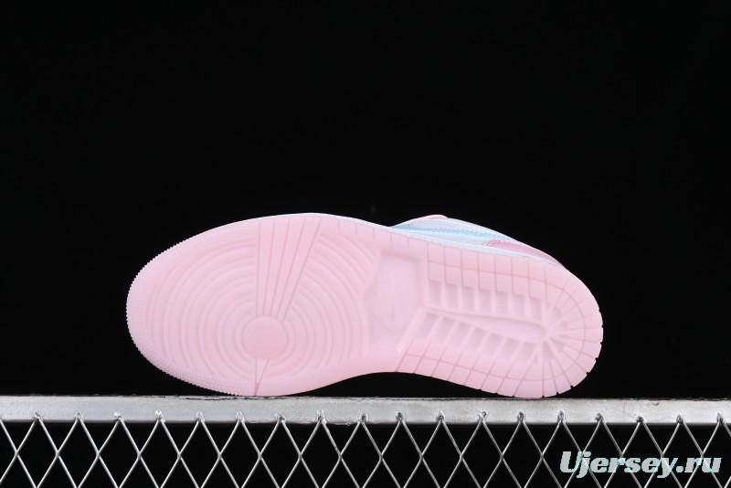 Nike Air Jordan 1 Low "White/Pink Foam/Glacier Blue" Casual Sneakers - HM3706-141