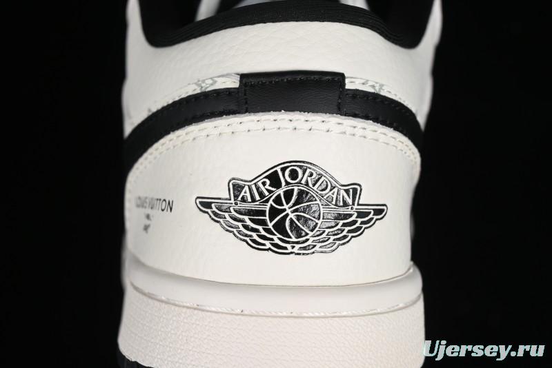 Nike Air Jordan 1 Low LV Collaboration - Printed Knight High-End Custom Low-Top Culture Basketball Shoes SJ9950-005