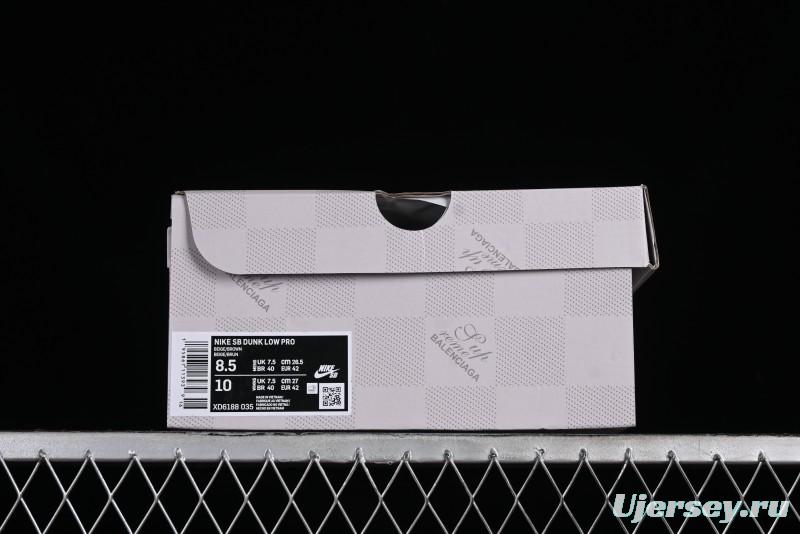 Supreme x Nike Dunk Low SB Skate Shoes with Zoom Air Cushion - XD6188-035