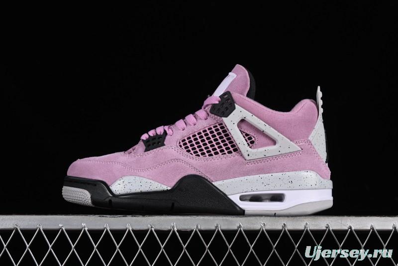 Nike Air Jordan 4 Retro Sneakers in Orchid Pink with Cement Grey Accents - AQ9129-501