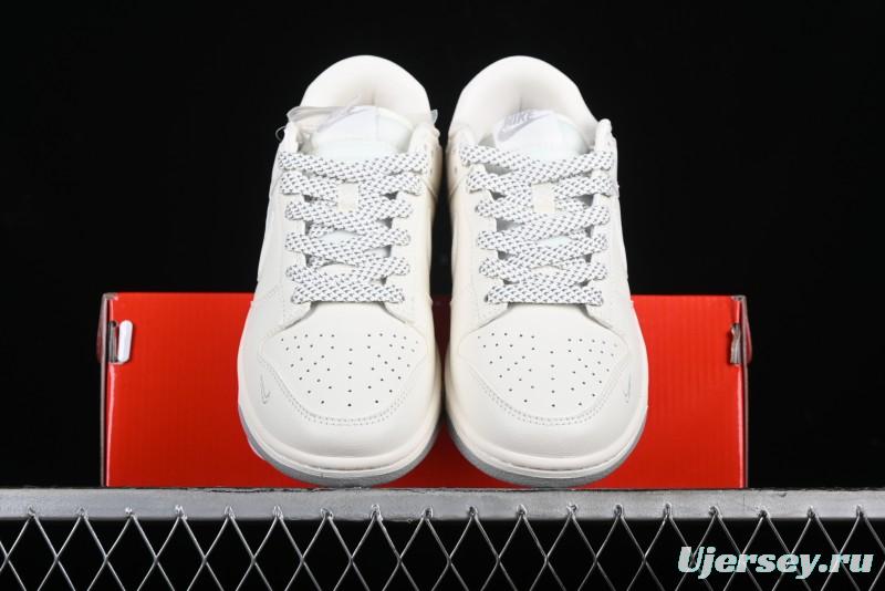 Nike SB Dunk Low Supreme Collaboration - Classic Beige Gray Anniversary High-End Custom Low-Top Casual Skate Shoes - XX8888-001