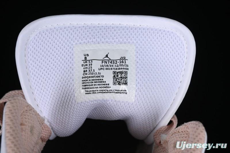 Nike Air Jordan AJ1 Mid Basketball Shoes in White Pink - FN7432-161