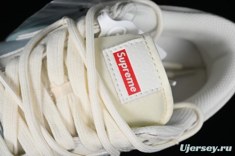 Nike SB Dunk Low Supreme Collaboration - Ice Blue Engraving Anniversary Customized Low-Top Casual Skate Shoes - JJ5688-107