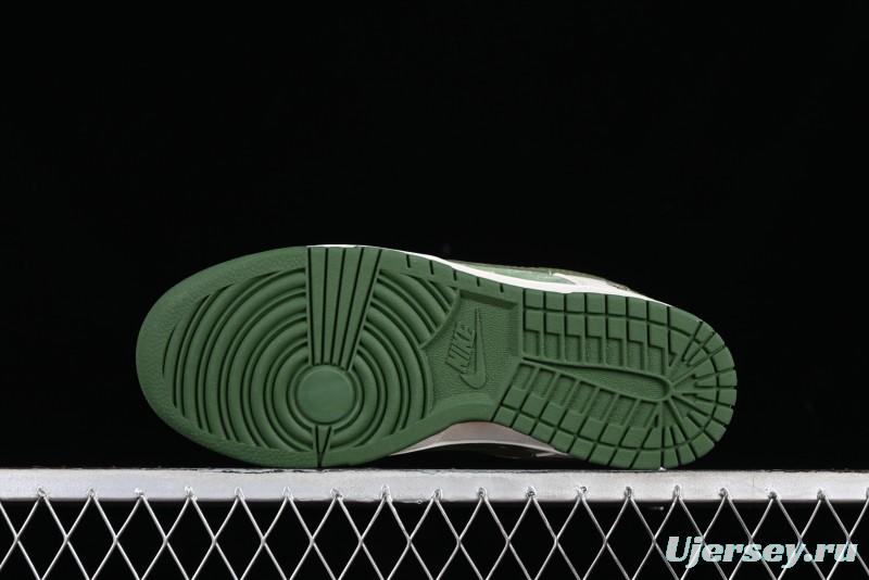 Nike SB Dunk Low Stussy Collaboration - Green Floral Anniversary Custom Low-Top Casual Skate Shoes - CF3688-008