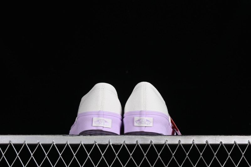 Vans Authentic White Purple Canvas Skate Shoes - VN0009PVCGX