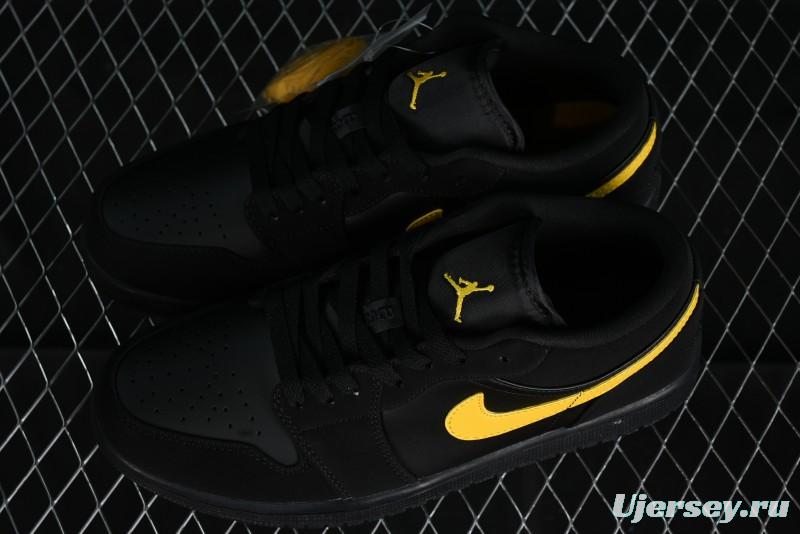 Nike Air Jordan 1 Low AJ1 Black Gold Hook Casual Sneakers - 553558-071