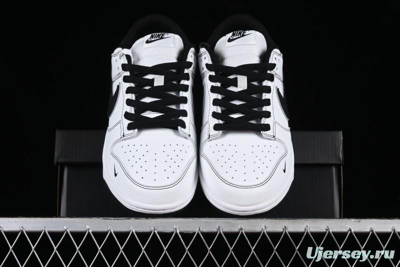 Nike Supreme x Nike SB Dunk Low Collaboration - Classic White Black Anniversary High-End Custom Low-Top Casual Skate Shoes - DY1503-100
