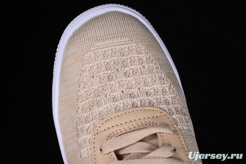 Nike Air Force 1 '07 Low 2.0 Khaki Flyknit Casual Sneakers - CI0051-200