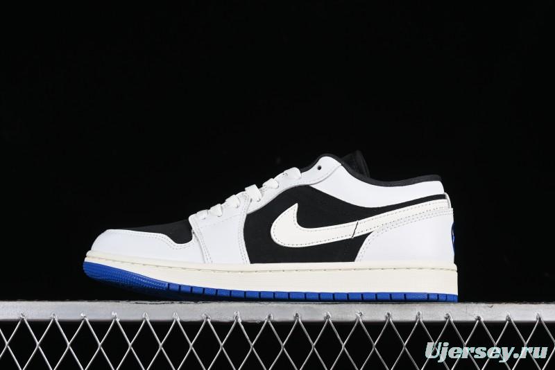 Nike Air Jordan 1 Low "Quai 54" Casual Sneakers in White Black Blue - HQ0764-001