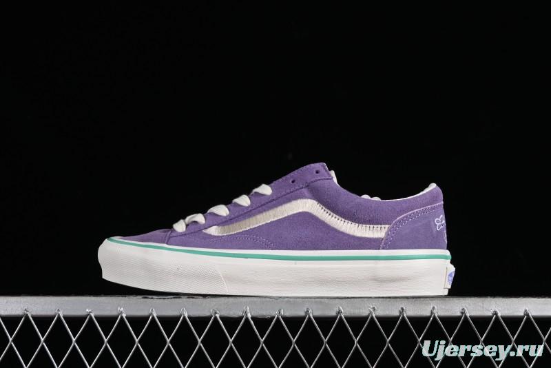 Vans Style 36 Low-Top Skate Shoes with Purple Embroidery - VN000CRPGRN