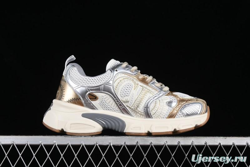 Dior Chrono Round Toe Lace-Up Lifestyle Casual Running Sneakers - 49G GOLDEN