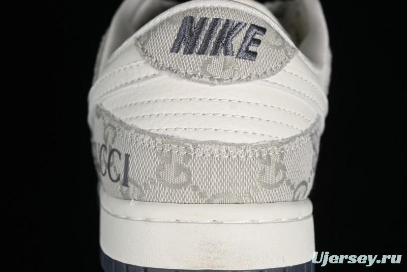 Nike SB Dunk Low Gucci Collaboration - Smoke Grey Anniversary Custom Low-Top Casual Sneakers - CF3688-003