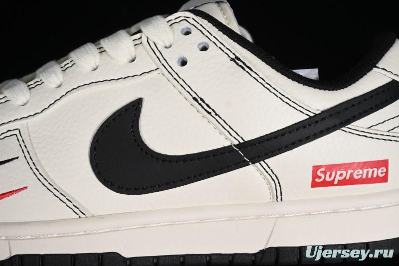Nike SB Dunk Low Supreme Collaboration - Beige Black Line Anniversary Customized Low-Top Casual Skate Shoes - XX2025-316