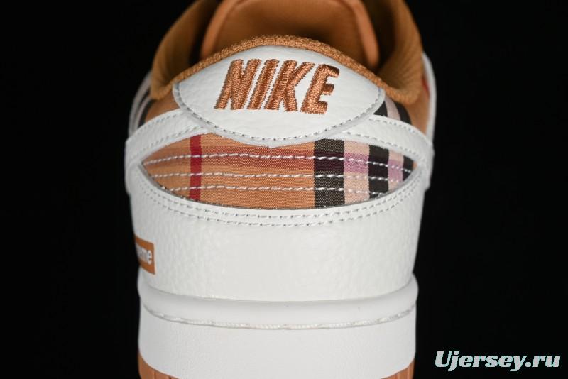 Nike SB Dunk Low Supreme Collaboration - Plaid Colorway SB Low Top Casual Skateboarding Shoes - SU1853-513