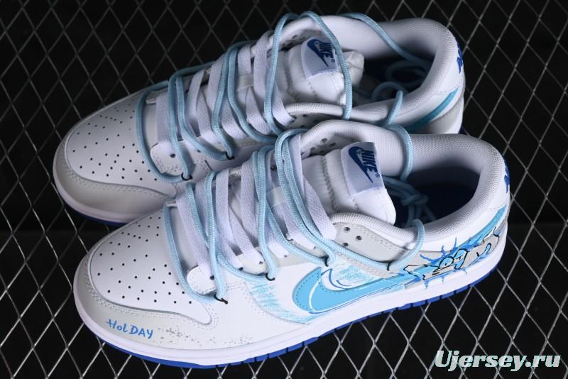 Nike Dunk Low Graffiti Deconstructed Style Casual Diary Gradient Splatter Letter SB Strap Low-Top Skate Shoes - DV0831-104