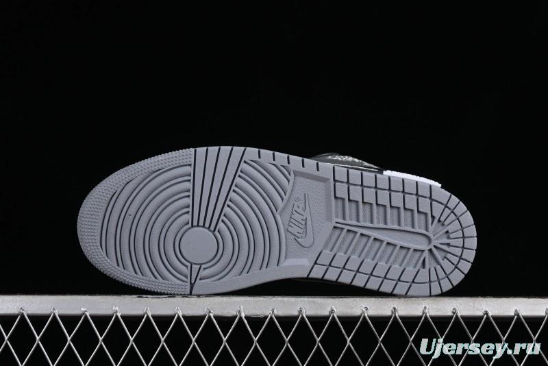 Nike Air Jordan 1 Low AJ1 Panda Prank Modern Gray Silver Black Low-top Casual Sneakers - 553560-053