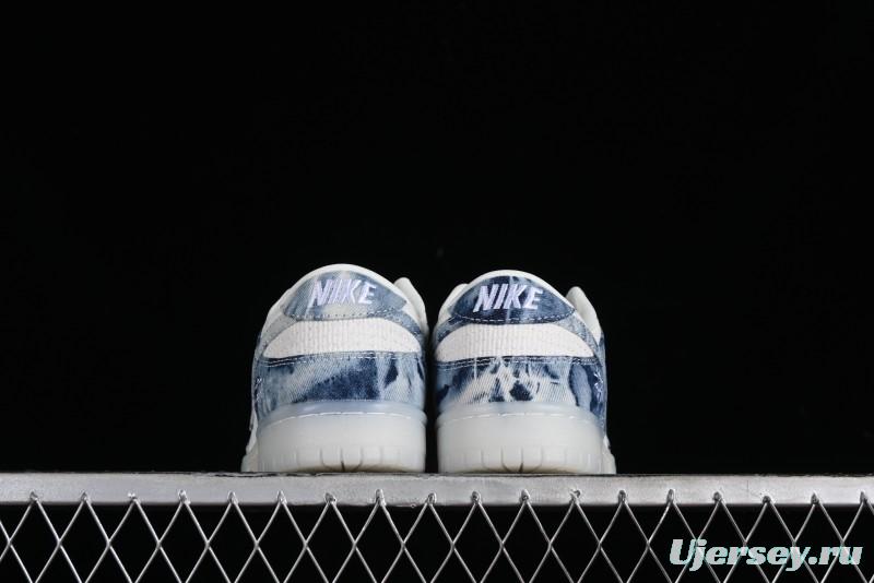 Nike SB Dunk Low Stussy Collaboration - Crystal Denim Anniversary Custom Low-Top Casual Skate Shoes - JH8039-937