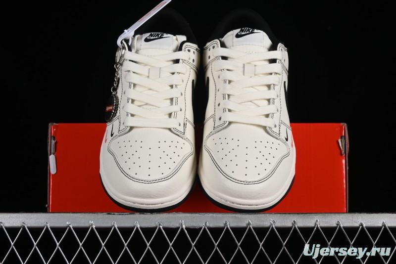 Nike SB Dunk Low Supreme Collaboration - Beige Black Line Anniversary Customized Low-Top Casual Skate Shoes - XX2025-316