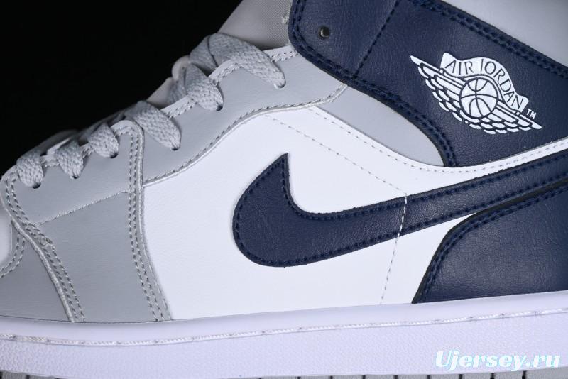 Nike Air Jordan 1 Mid AJ1 Basketball Shoes in Grey Blue - DQ8426-104