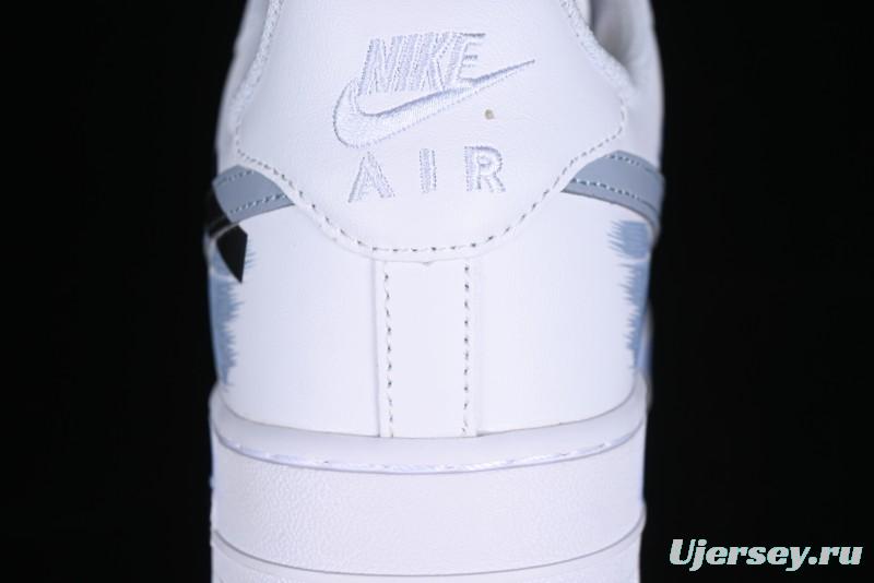 Nike Air Force 1 '07 Low Casual Sneakers with Two-Tone Shadow Swoosh and Custom Anime Art - CW2288-111