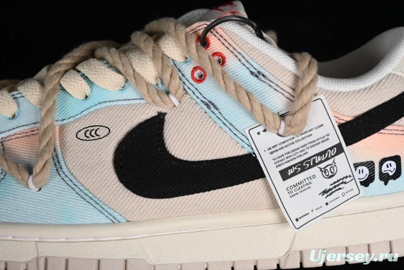 Nike Dunk Low Sky City Dopamine Gradient Sashiko Stitch Hemp Rope SB Low-top Casual Sneakers - DV0834-100