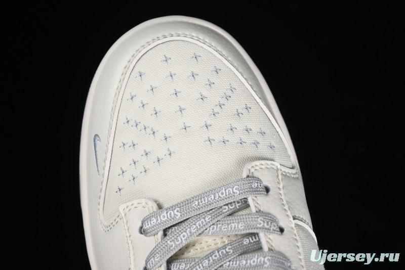 Nike SB Dunk Low Supreme Collaboration - Beige Canvas Anniversary High-End Custom Low-Top Casual Skate Shoes - BB6698-514
