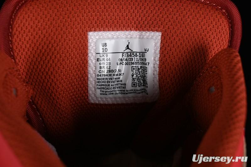 Nike Air Jordan 1 Mid Basketball Shoes in White/Orange/Red - FJ3458-160