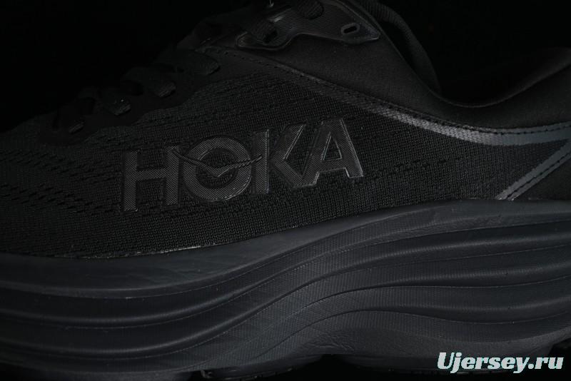 HOKA ONE ONE Bondi 8 Functional Cushioned Running Shoes with Engineered Mesh Upper - 1123202 BBLC