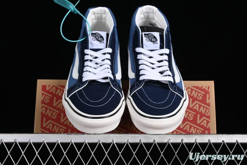 Vans Sk8-Mid Navy Blue Mid-Top Retro Classic Casual Canvas Shoes - VN0A391F5TU