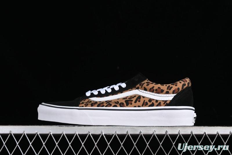 Vans Old Skool Classic Retro Low-Top Canvas Sneakers with Leopard Print and Slip-Resistant Sole - VN000CR5CJK