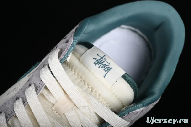 Nike SB Dunk Low Stussy Collaboration - Grey Green Pig Anniversary High-End Custom Low-Top Casual Skate Shoes - CF3688-007