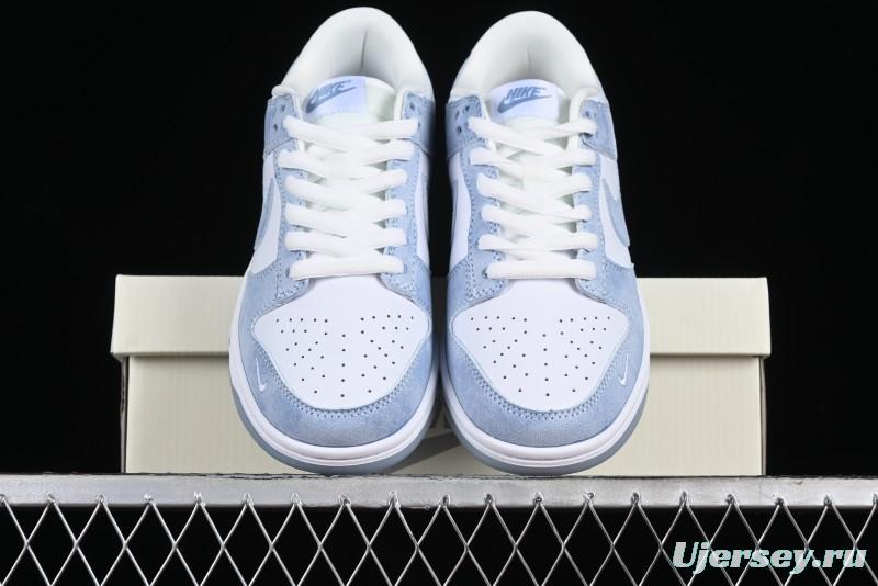 Nike SB Dunk Low Supreme Collaboration - Ice Crystal Blue Anniversary High-End Custom Low-Top Casual Skate Shoes - JH8039-939