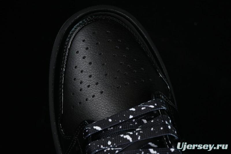 Nike Air Jordan 1 Low "Black Croc" Casual Sneakers with Crocodile-Embossed Leather - HJ7743-010