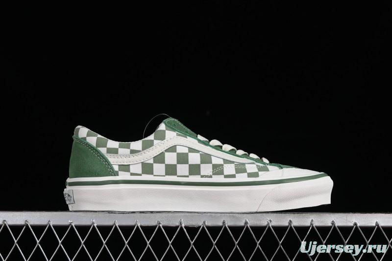 Vans Old Skool Reissue 136 Checkerboard Green Retro Canvas Shoes - VN000MT6V0N