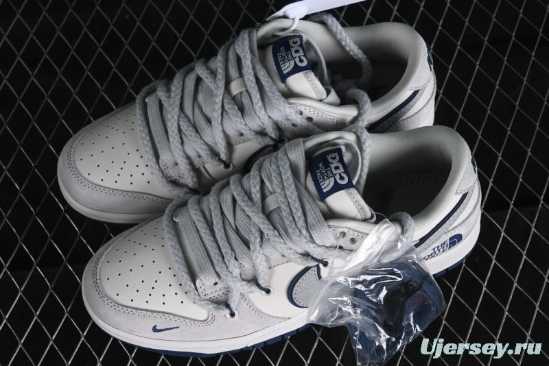 Nike SB Dunk Low The North Face Collaboration - Grey Blue Pig 8 Starry Sky Anniversary High-End Custom Low-Top Casual Skate Shoes - XX2025-311