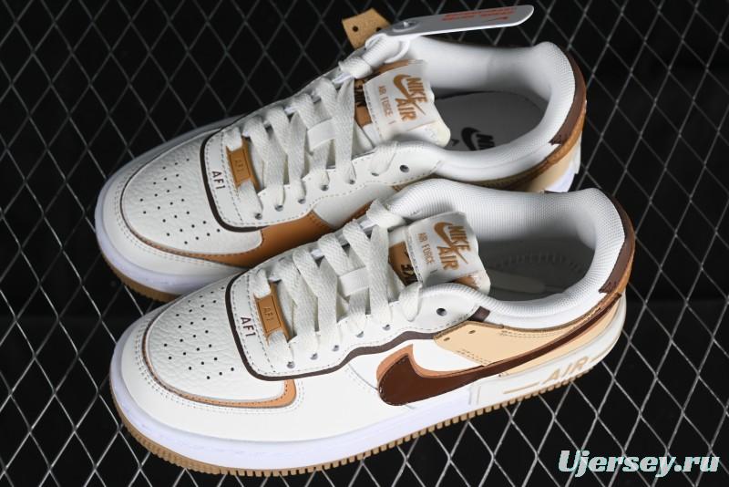 Nike Air Force 1 Shadow Low-Top Sneakers with Lightweight EVA Midsole and Anti-Slip RB Rubber Outsole - DZ1847-106