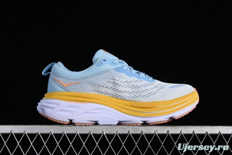 HOKA ONE ONE Bondi 8 Functional Cushioned Running Shoes with Engineered Mesh Upper - 1127954 SSCA