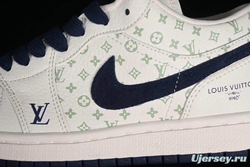 Nike Air Jordan 1 Low LV Collaboration Retro Casual Sneakers in Beige Orange - WG8850-001