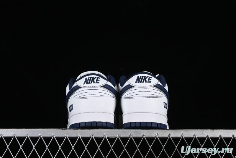 Nike Supreme x SB Dunk Low Collaboration - Navy Blue Anniversary High-End Custom Low-Top Casual Skate Shoes - DY1503-005