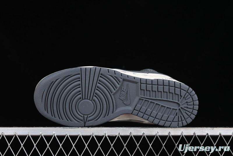 Nike SB Dunk Low LV Collaboration - Straps Lamborghini Off White Dark Grey Swoosh Anniversary High-End Custom Low-Top Casual Sneakers - SJ2068-262