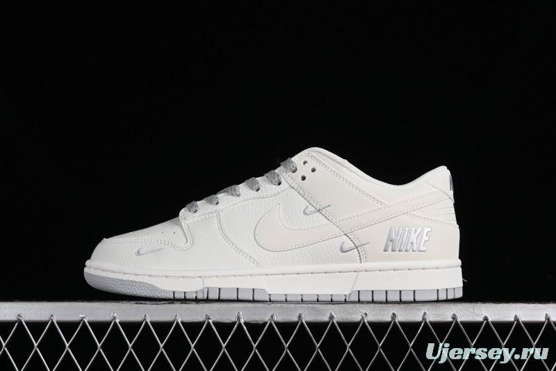 Nike SB Dunk Low Collaboration Three Swooshes Beige Black Low-Top Casual Skateboarding Shoes - NK5639-325