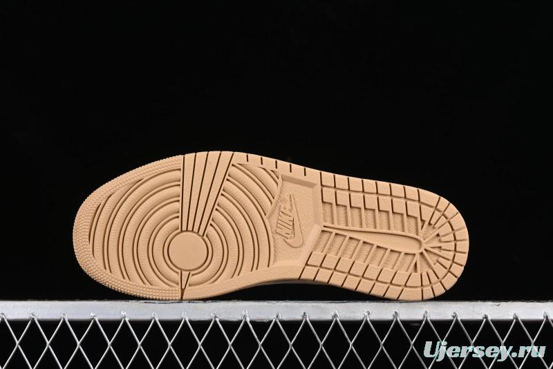 Nike Travis Scott x Fragment Design x Jordan Air Jordan 1 Low OG SP AJ1 LV Khaki Denim Casual Sneakers - SJ2068-009