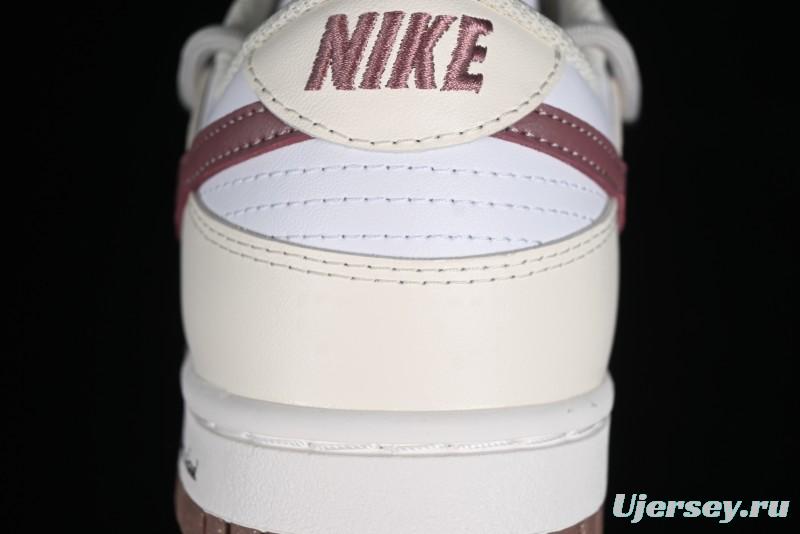 Nike Dunk Low Next Nature SB Lace-Up Low-Top Casual Sneakers in Cream Dark Brown - DD1873-103
