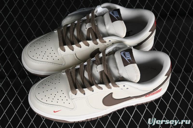 Nike Supreme x SB Dunk Low Collaboration - Military Green Anniversary High-End Custom Low-Top Casual Skate Shoes - XD1688-001