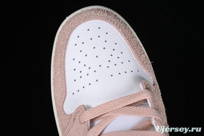 Nike Air Jordan AJ1 Mid Basketball Shoes in White Pink - FN7432-161