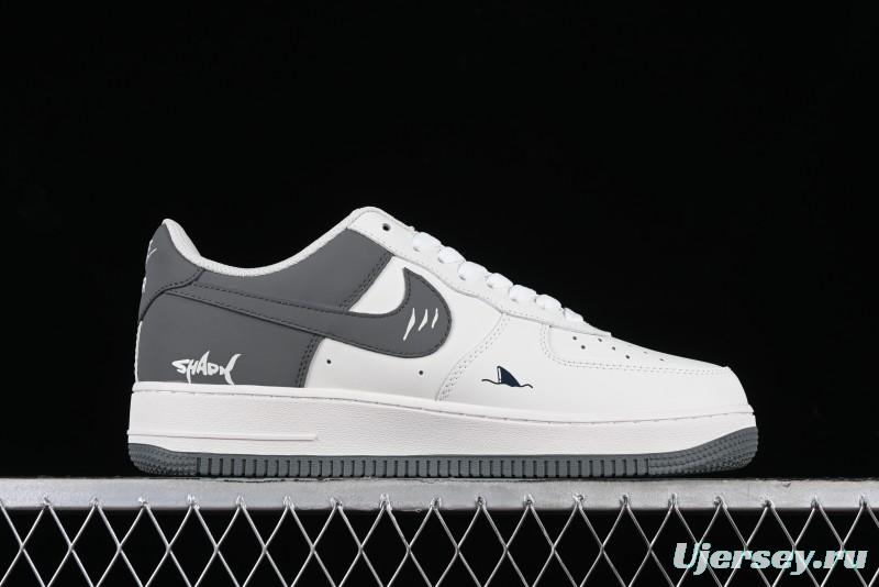 Nike Air Force 1 '07 Low "SHARK" Casual Sneakers with Full-Length Air Cushion - DB3301-220