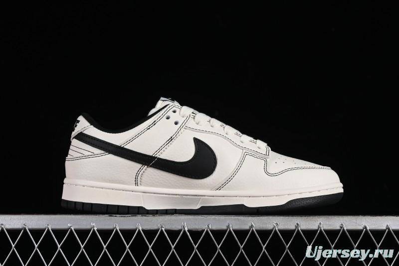 Nike SB Dunk Low Supreme Collaboration - Beige Black Line Anniversary Customized Low-Top Casual Skate Shoes - XX2025-316