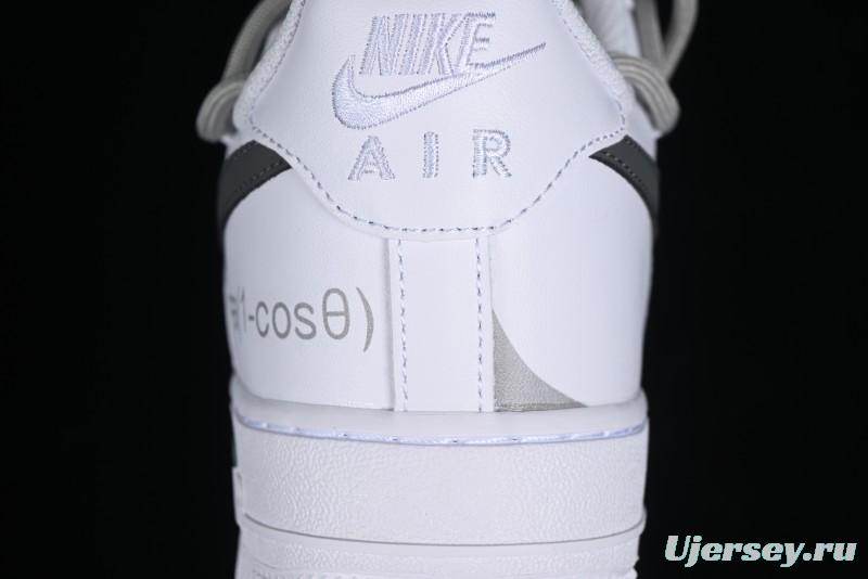 Nike Air Force 1 '07 Low Spray Paint White Grey Strap Low-Top Casual Sneakers - ZH0316-017