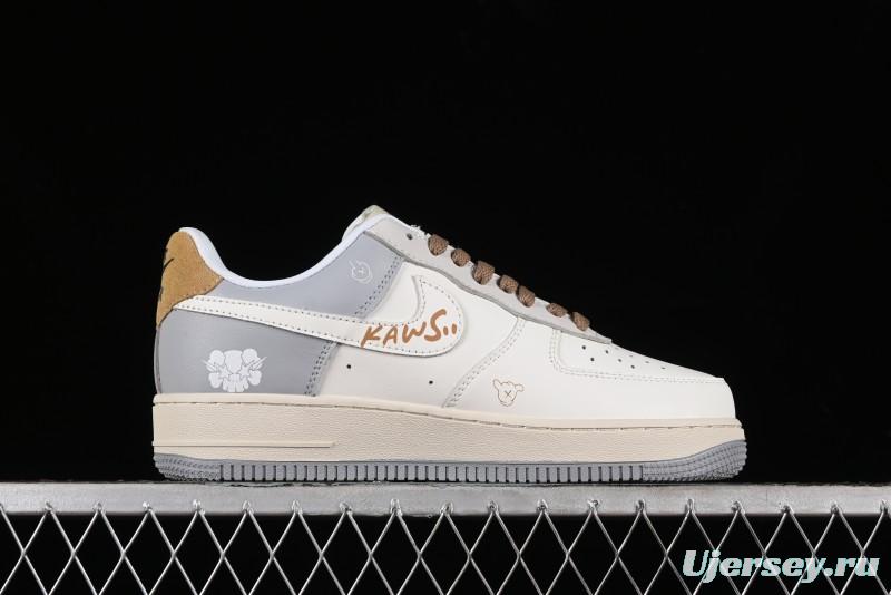 Nike Air Force 1 '07 Low x Kaws Casual Sneakers with Full-Length Air Cushion - CW2288-207